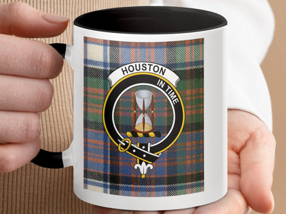 Houston In Time Crest Plaid Tartan Clan Scottish Mug - Living Stone Gifts
