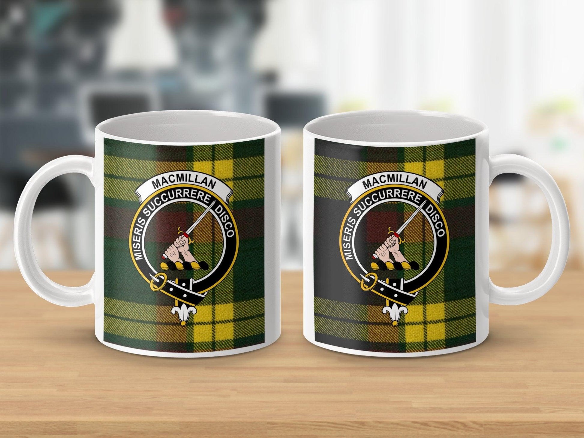 Macmillan Clan Tartan Crest Design Ceramic Coffee Mug - Living Stone Gifts