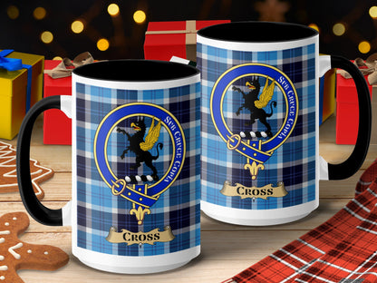 Clan Cross Scottish Tartan Crest Design Mug - Living Stone Gifts