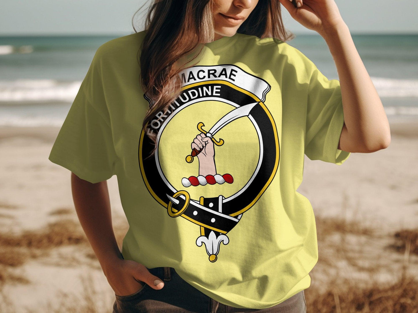Clan MacRae Crest Fortitudine Highland Games T-Shirt - Living Stone Gifts