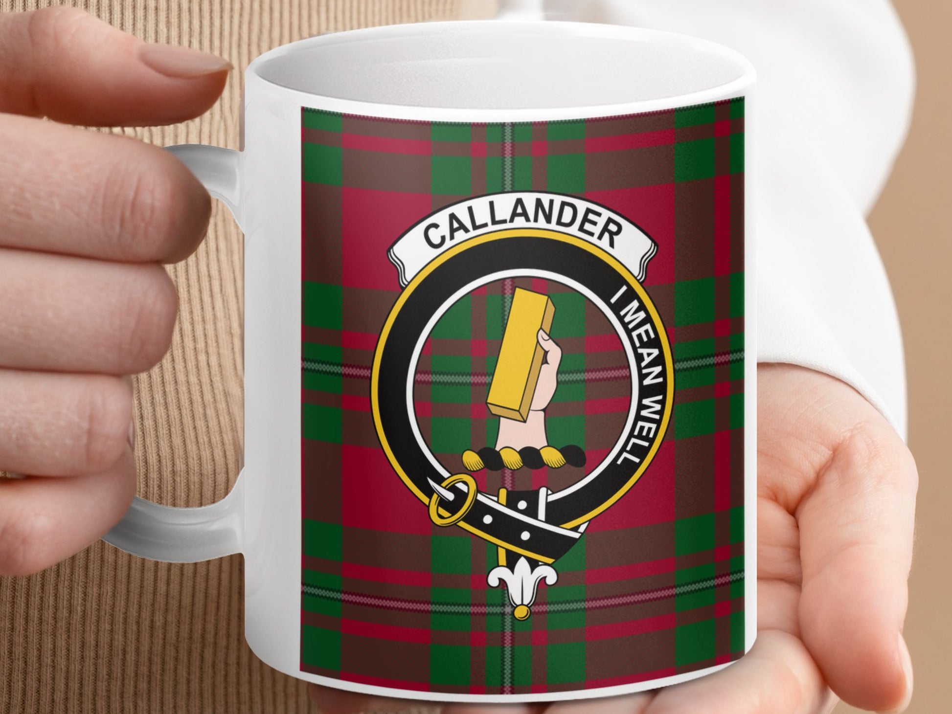 Callander Scottish Tartan Crest Design Mug - Living Stone Gifts