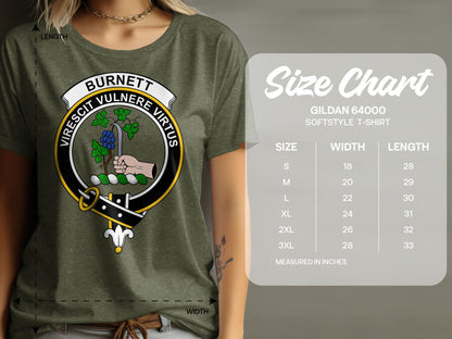 Burnett Clan Crest Highland Games Scottish T-Shirt - Living Stone Gifts