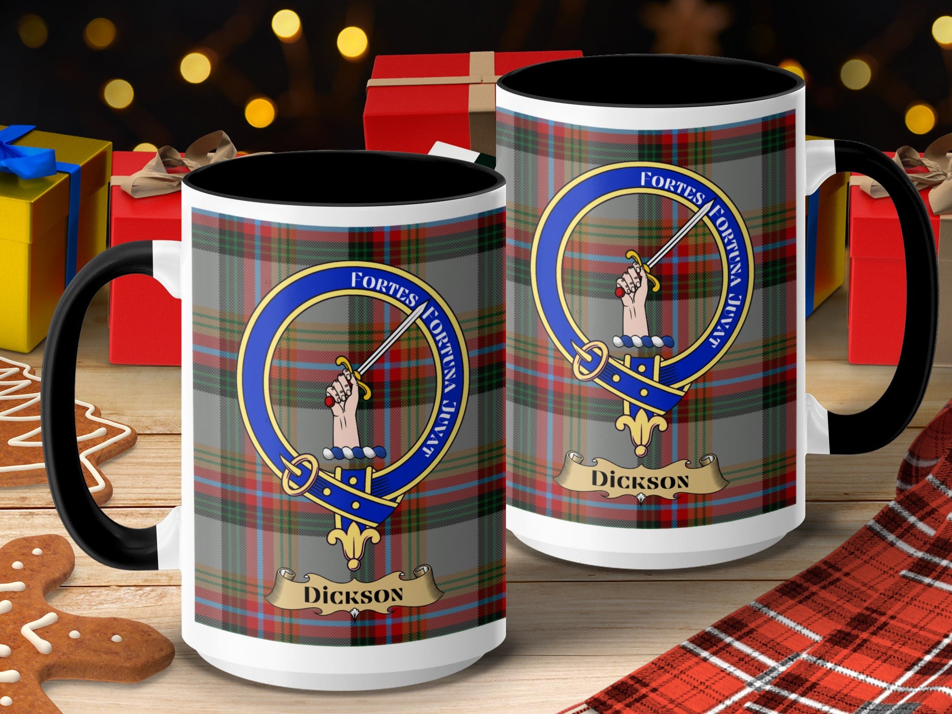 Clan Dickson Scottish Tartan Crest Heritage Mug - Living Stone Gifts