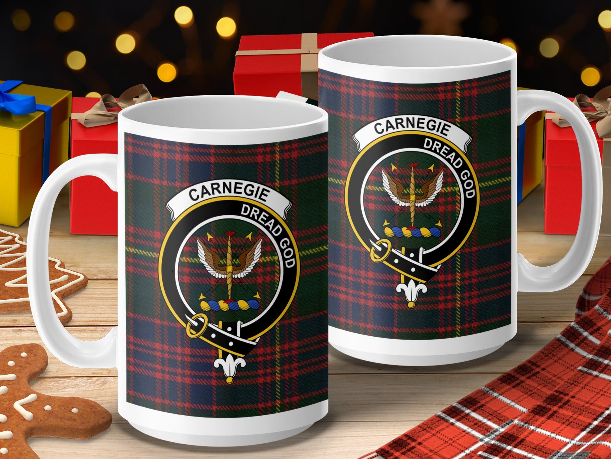 Carnegie Clan Scottish Tartan Crest Mug - Living Stone Gifts
