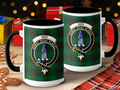 Clan Ged Scottish Tartan Crest Emblem Design Mug - Living Stone Gifts