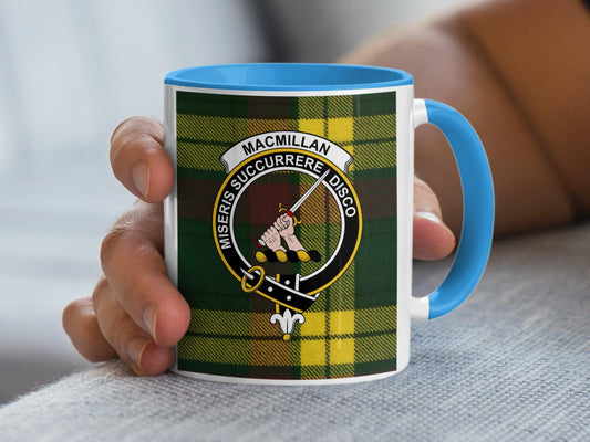 Macmillan Clan Tartan Crest Design Ceramic Coffee Mug - Living Stone Gifts