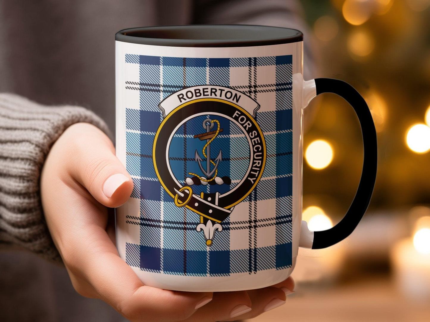Roberton Clan Scottish Tartan Crest Decorative Mug - Living Stone Gifts