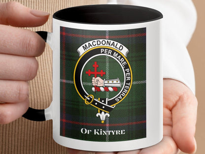 MacDonald of Kintyre Clan Crest Plaid Design Mug - Living Stone Gifts