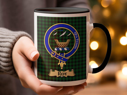 Roy Scottish Clan Crest Tartan Decorative Ceramic Mug - Living Stone Gifts