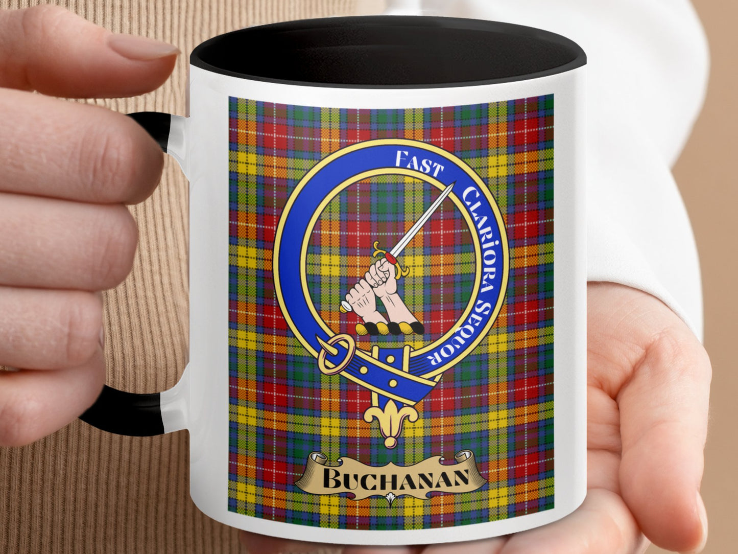 Beautiful Clan Buchanan Emblem Displayed Mug - Living Stone Gifts
