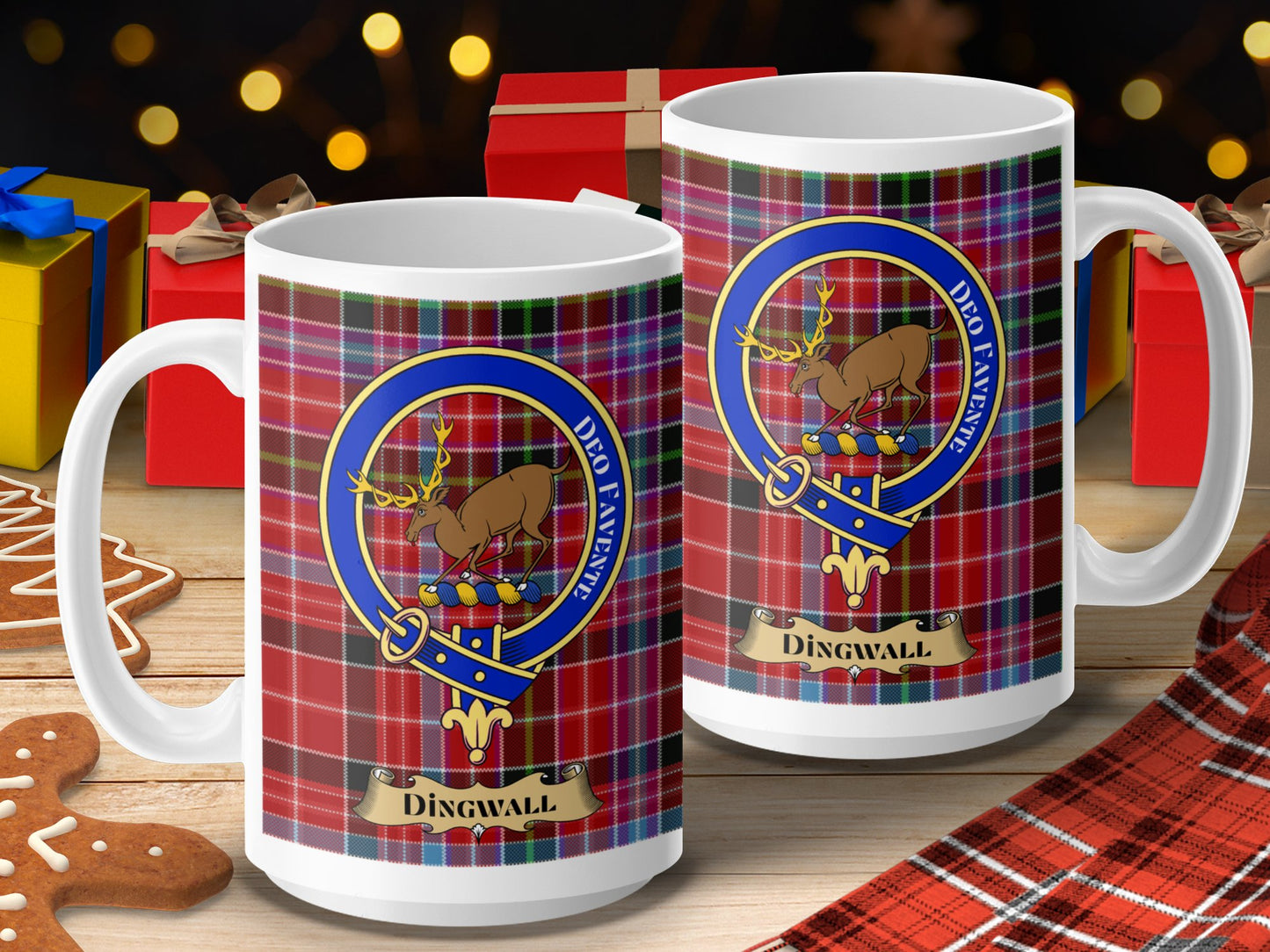 Clan Dingwall Scottish Tartan Crest Mug - Living Stone Gifts