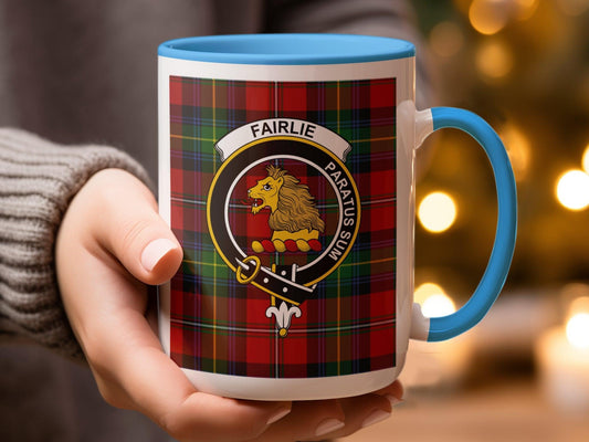 Elegant Fairlie Crest Plaid Clan Tartan Scottish Mug - Living Stone Gifts
