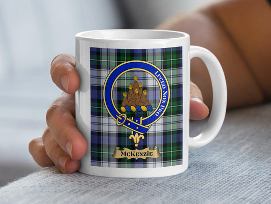McKenzie Clan Crest Design Scottish Tartan Plaid Mug - Living Stone Gifts