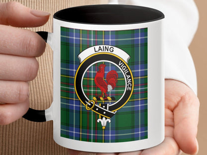 Clan Laing Vigilance Scottish Crest Tartan Plaid Mug - Living Stone Gifts