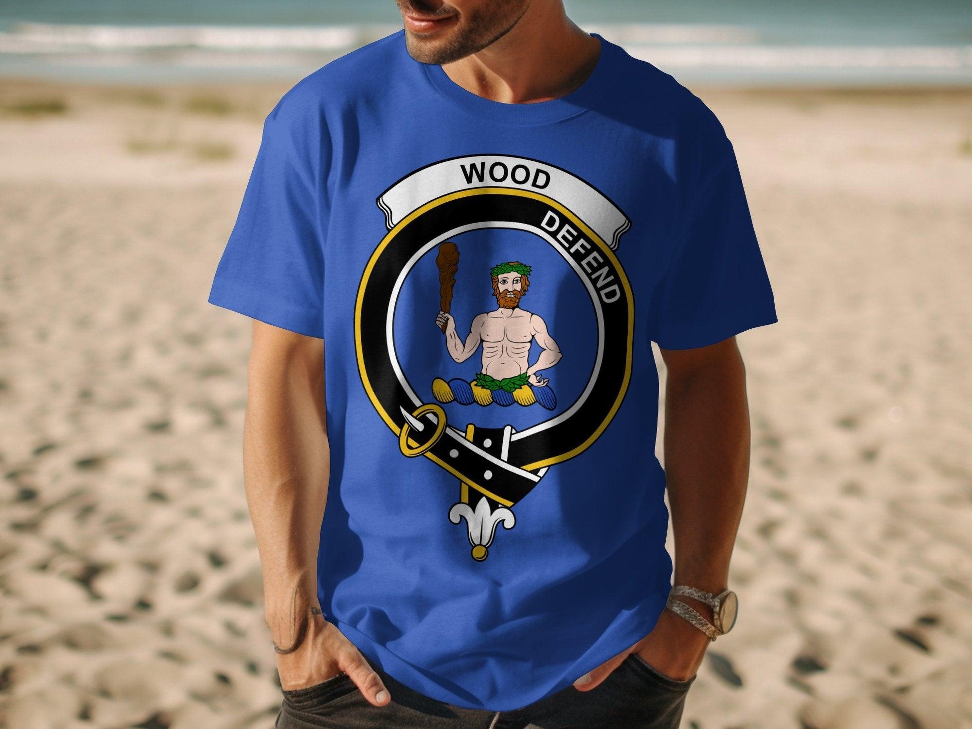 Clan Wood Crest Defend Scottish Highland Games T-Shirt - Living Stone Gifts