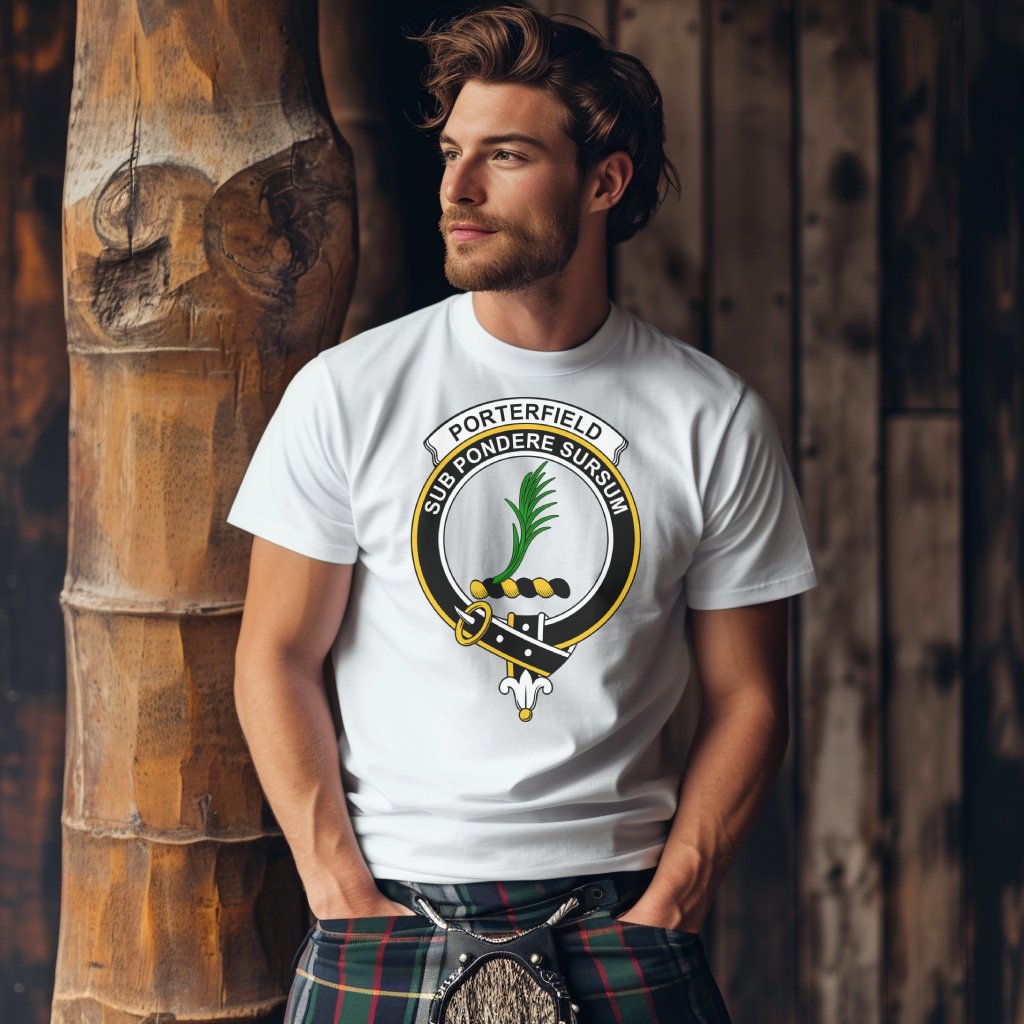 Porterfield Scottish Clan Crest T-Shirt - Living Stone Gifts