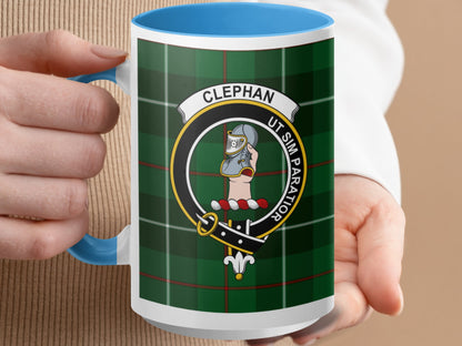 Clan Clephan Scottish Tartan Emblem Crest Mug - Living Stone Gifts