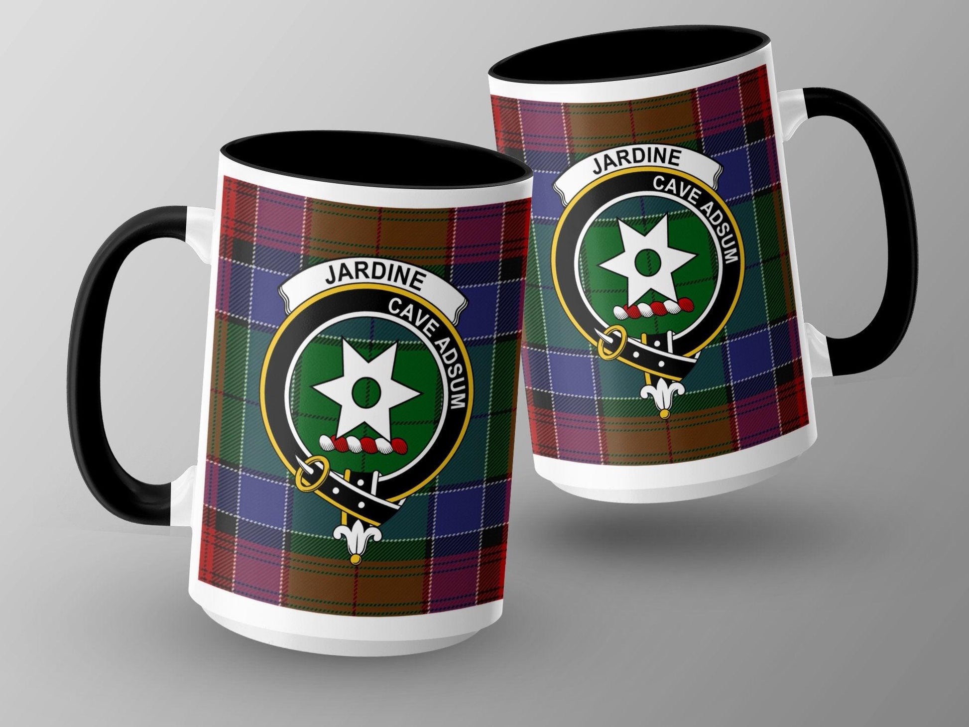 Jardine Clan Crest Scottish Heritage Tartan Pattern Mug - Living Stone Gifts
