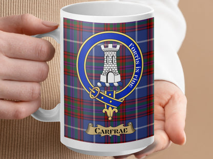 Louis In Armis Clan Carfrae Scottish Tartan Mug - Living Stone Gifts