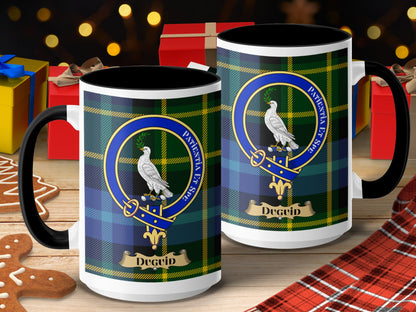 Duguid Scottish Clan Tartan Crest Pattern Mug - Living Stone Gifts