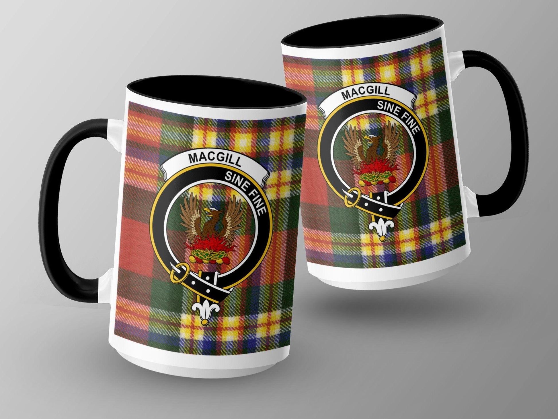 Bright Macgill Crest Tartan Plaid Scottish Clan Mug - Living Stone Gifts
