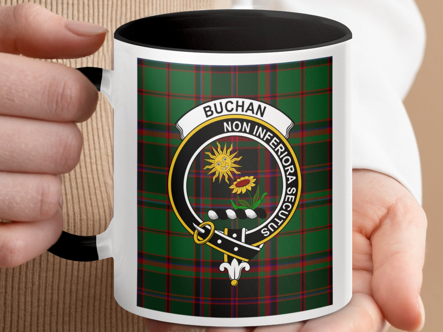 Buchan Tartan Coat of Arms Family Crest Design Mug - Living Stone Gifts