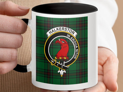 Halkerston In Ardua Nitor Scottish Clan Plaid Crest Mug - Living Stone Gifts
