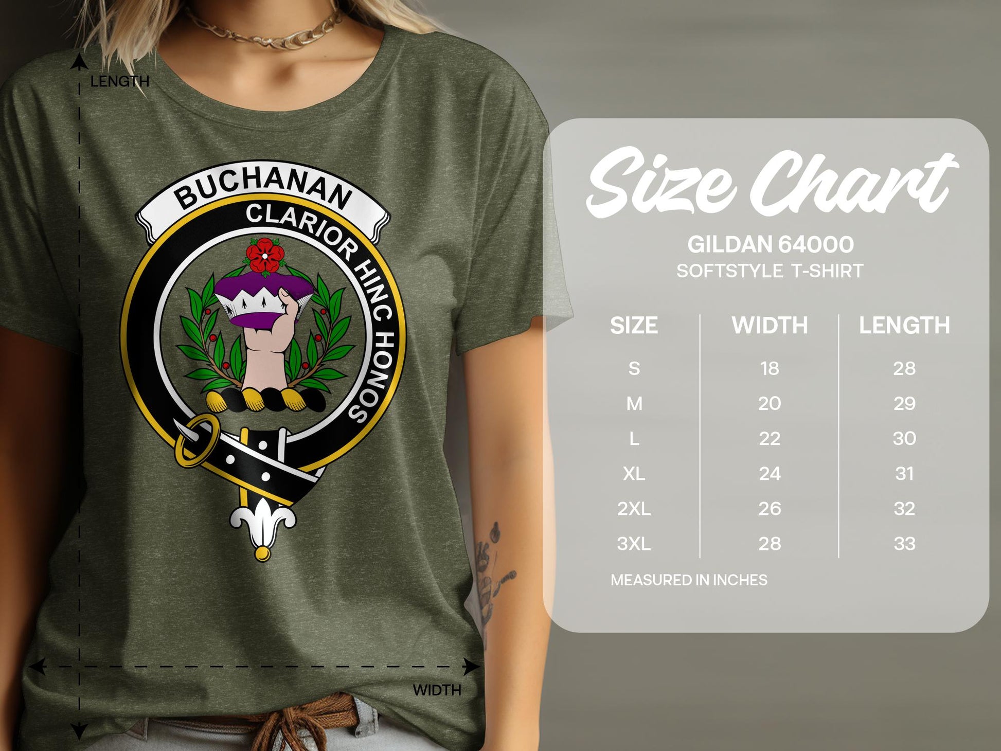 Buchanan Scottish Clan Crest Highland Games T-Shirt - Living Stone Gifts