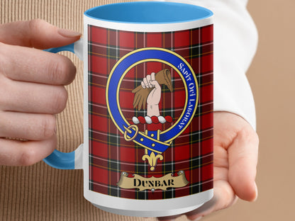 Dunbar Family Tartan Clan Crest Design Mug - Living Stone Gifts