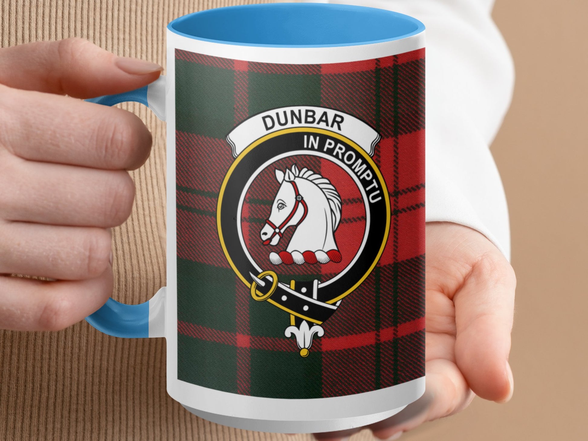 Clan Dunbar Scottish Tartan Crest Mug - Living Stone Gifts