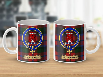 McNaughten Clan Crest Tartan Design Coffee Mug - Living Stone Gifts