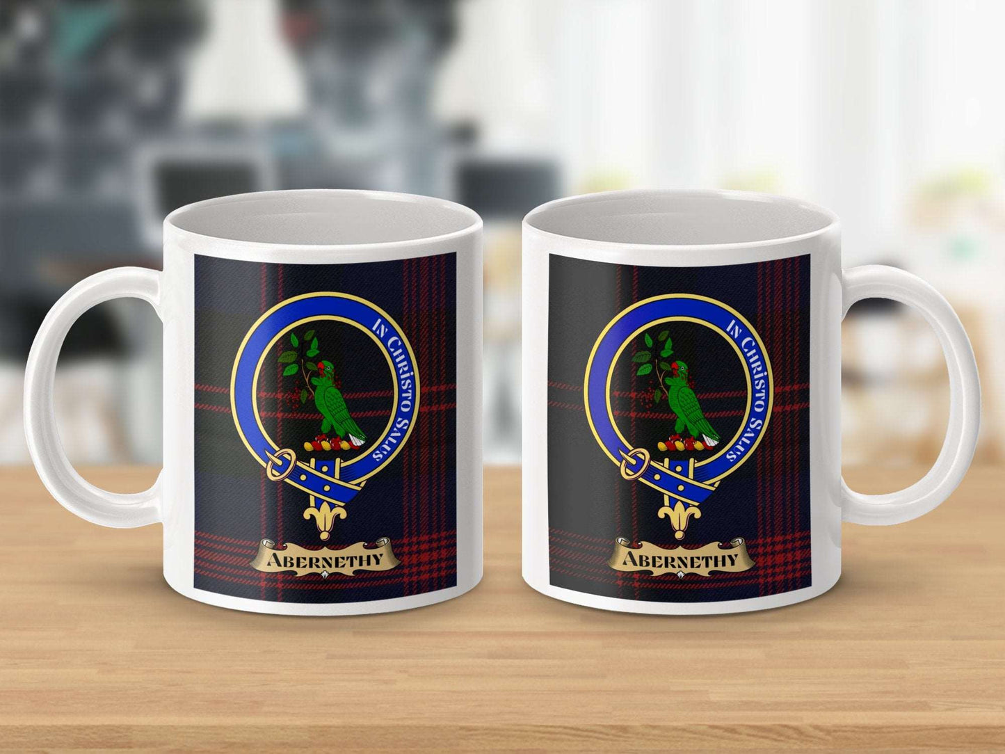 Abernethy Clan Crest Mug with Vibrant Scottish Tartan Design Mug - Living Stone Gifts