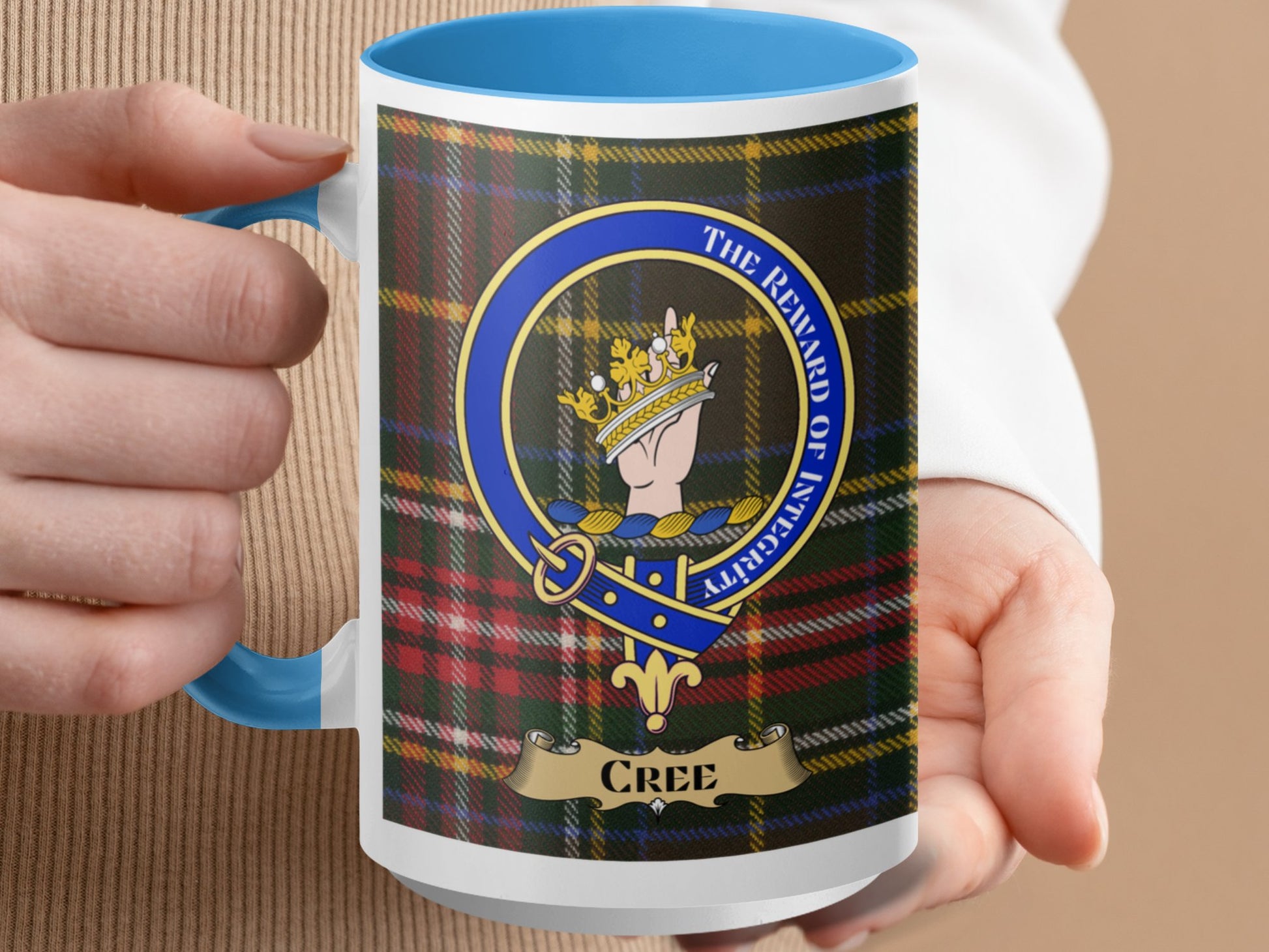 The Clan Cree Scottish Tartan Crest Emblem Mug - Living Stone Gifts