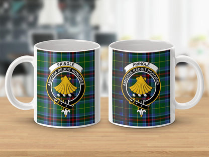 Pringle Scottish Clan Crest Tartan Design Mug - Living Stone Gifts