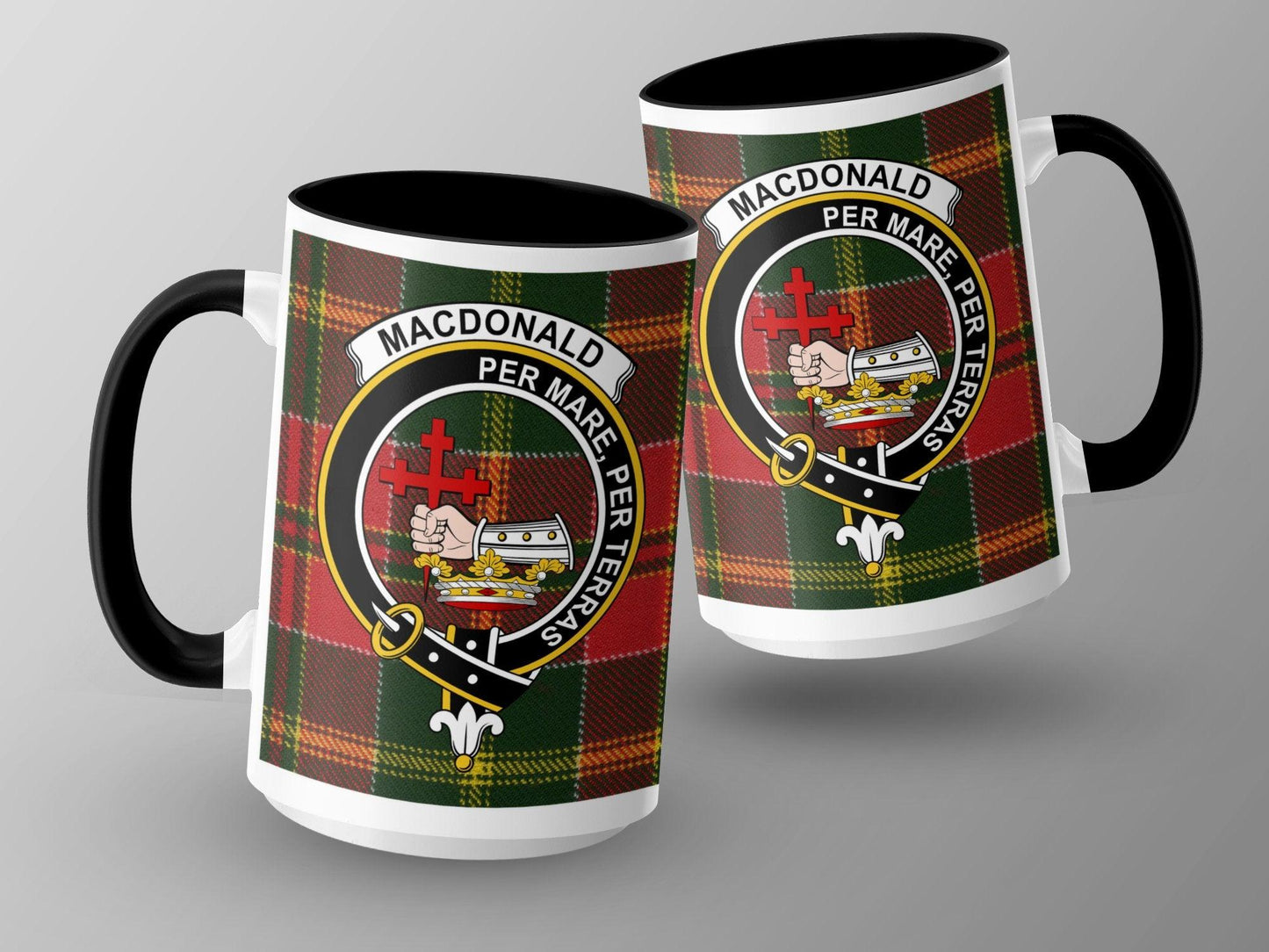 Scottish Clan Macdonald Crest Tartan Plaid Design Mug - Living Stone Gifts