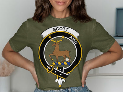 Scottish Clan Crest Scott Family Symbol T-Shirt - Living Stone Gifts