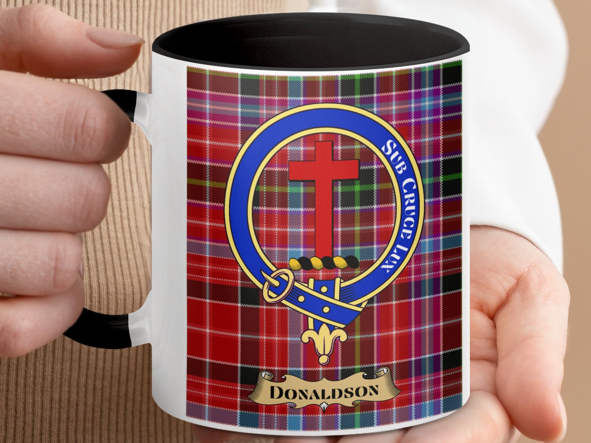 Clan Donaldson Scottish Tartan Crest Mug - Living Stone Gifts