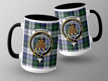 Elegant Mackenzie Crest Clan Tartan Plaid Design Mug - Living Stone Gifts