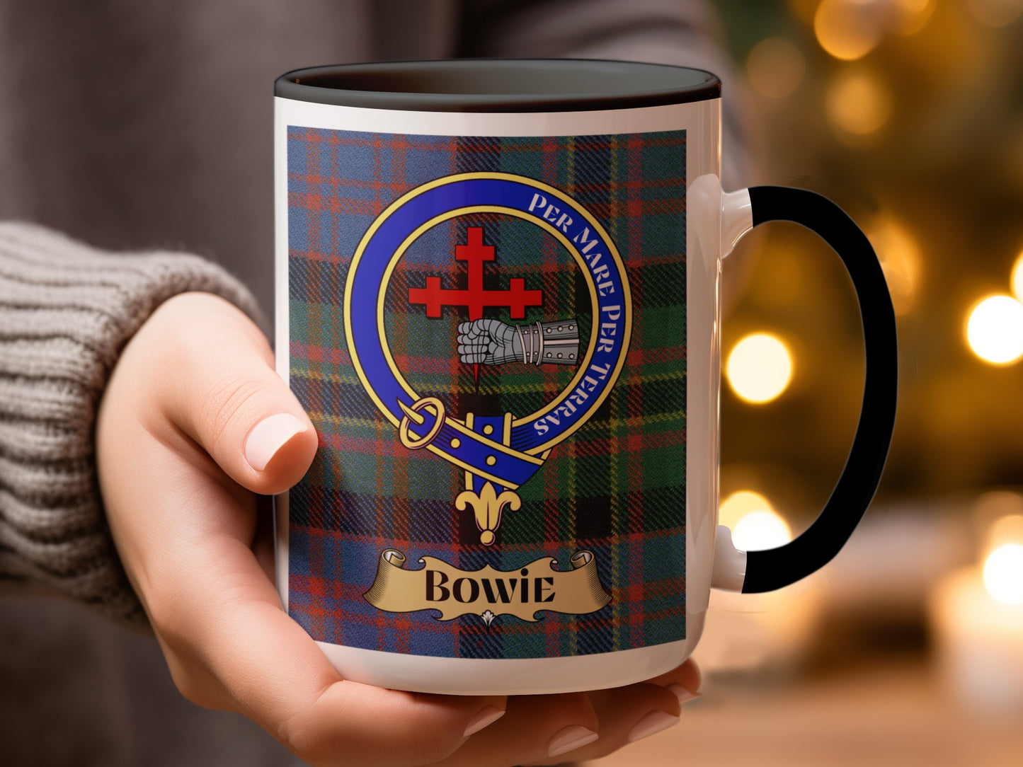Scottish Clan Crest Tartan Design Bowie Mug - Living Stone Gifts