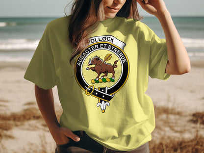 Pollock Scottish Clan Crest Highland Games T-Shirt - Living Stone Gifts