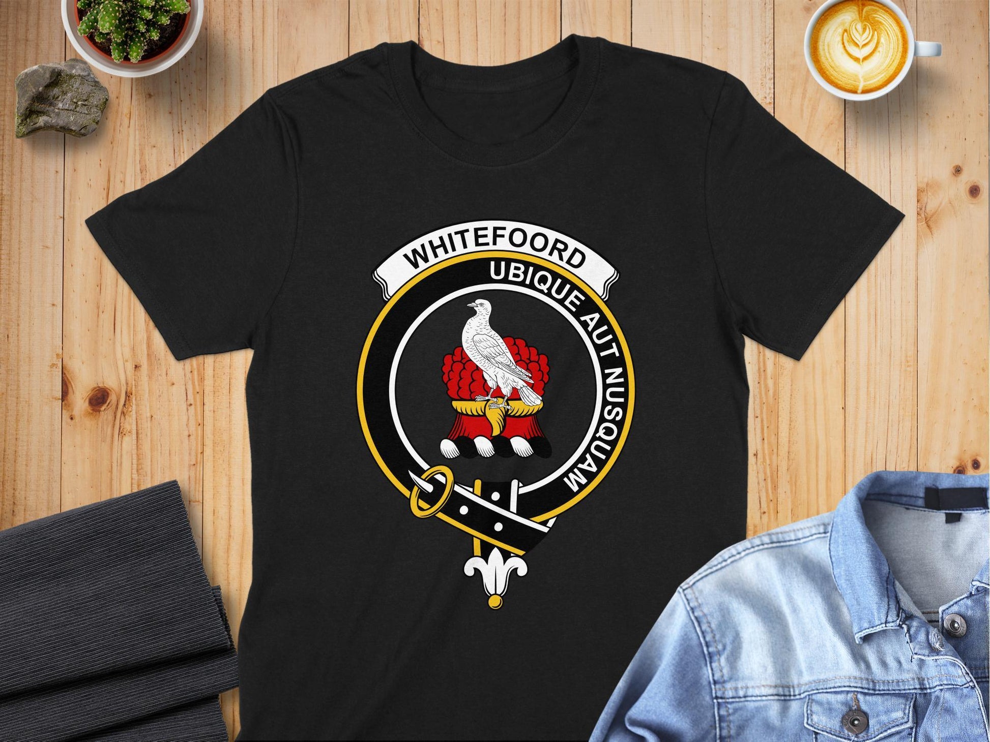 Scottish Clan Whitefoord Crest Logo Highland Games T-Shirt - Living Stone Gifts