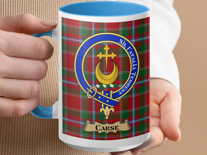 Clan Carse Scottish Tartan Crest Emblem Mug - Living Stone Gifts