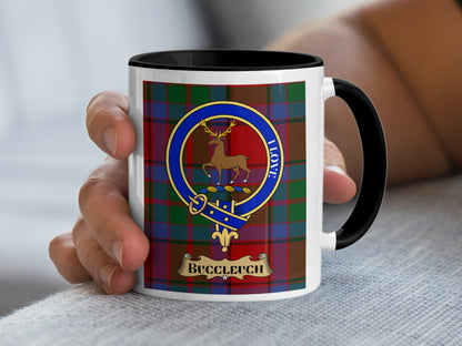 Scottish Clan Crest Tartan with Deer Design Mug - Living Stone Gifts
