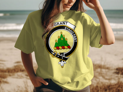 Grant Scottish Clan Crest Stand Fast T-Shirt - Living Stone Gifts