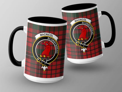 MacNicol Clan Custom Tartan Crest Emblem Mug - Living Stone Gifts