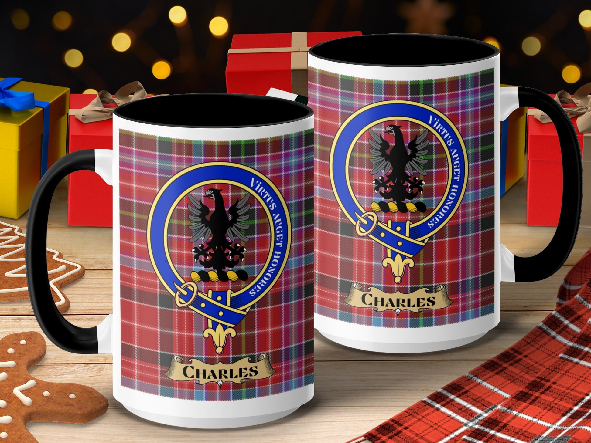 Clan Fergusson Scottish Tartan Crest Charles Mug - Living Stone Gifts