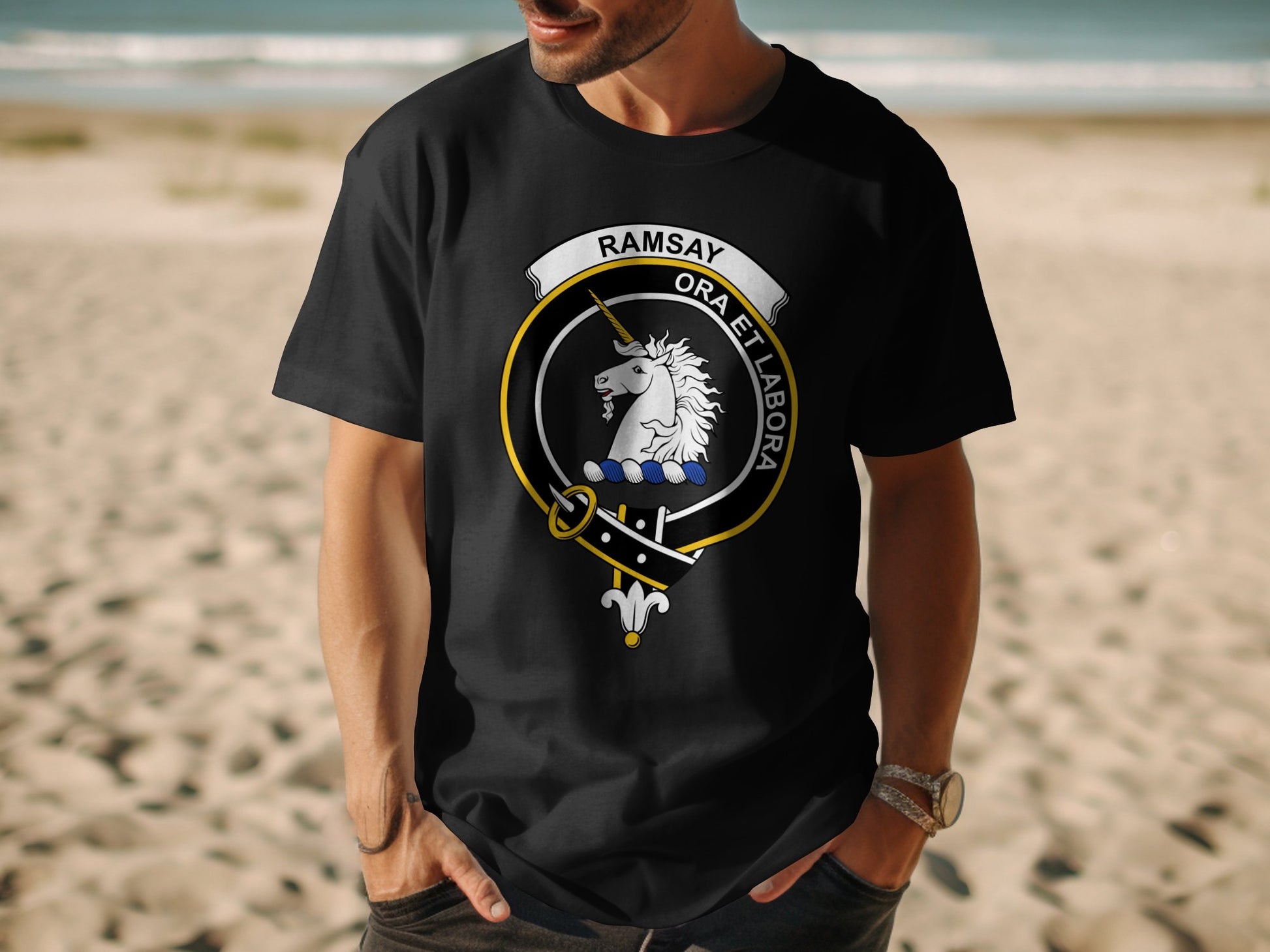 Ramsay Scottish Clan Crest Highland Games T-Shirt - Living Stone Gifts