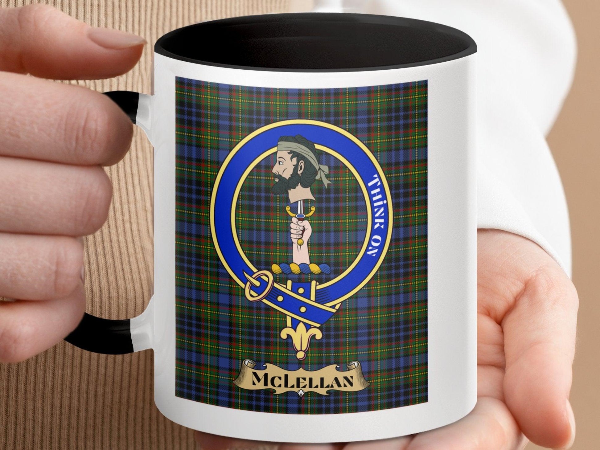 McLellan Clan Tartan Badge Scottish Heritage Mug - Living Stone Gifts