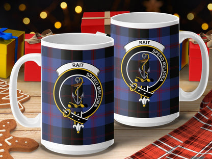 Rait Clan Crest Tartan Heritage Scottish Mug - Living Stone Gifts