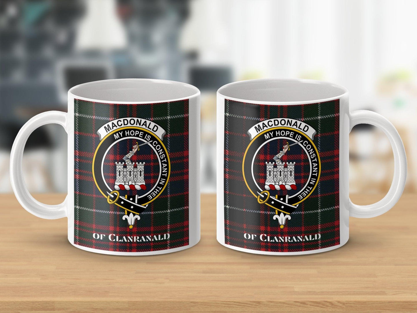 MacDonald Clanranald Crest Tartan Mug - Living Stone Gifts